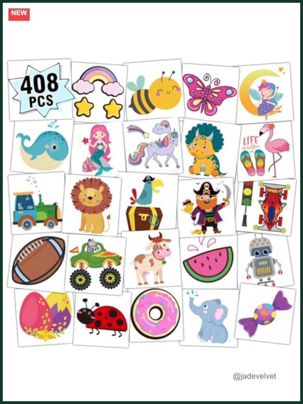 408 Kids Temporary Tattoos Party Favors Waterproof Stickers
